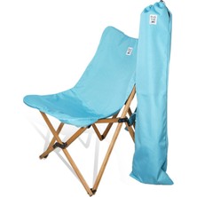 Bag The Joy Ahşap Katlanır Masa Sandalye Seti Kahverengi - Turkuaz Kılıf 60X60X55 Kahverengi Masa