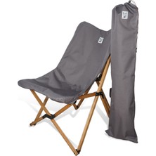 Bag The Joy Ahşap Katlanır Masa Sandalye Seti Kahverengi - Koyu Gri  Kılıf 70X70X55 Kahverengi Masa