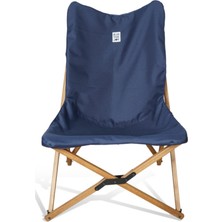 Bag The Joy Ahşap Katlanır Masa Sandalye Seti Kahverengi - Lacivert Kılıf 50X50X50 Kahverengi Masa