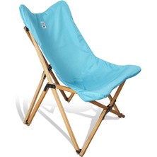 Bag The Joy Ahşap Katlanır Masa Sandalye Seti Kahverengi -Turkuaz Kılıf 50X50X50 Kahverengi Masa