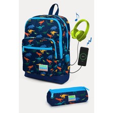 Cocoral High Kids Lacivert Dinazor Desenli Usb'li 2'li Okul Çanta Seti SET0223289