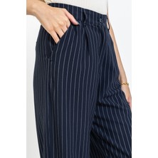 olafre Çizgili Bol Paça Pantolon Trend Pantolon Straight Regular Çizgi Detay Pantolon