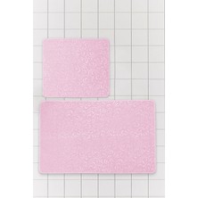 Chilai Home Embos Pembe 2'li Banyo Halısı Paspası Tpmk