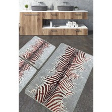 Chilai Home Sevra Banyo Halısı 3'lü Set Banyo Halısı Paspas Yıkanabilir Kaymaz Djtbanyo