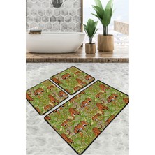Chilai Home Ferox Banyo Halısı 3'lü Set Banyo Paspası Kaymaz Tabanlı Klozet Takımı Djtbanyo