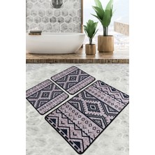 Chilai Home Tent Banyo Halısı 3'lü Set Banyo Paspası Kaymaz Tabanlı Klozet Takımı Djtbanyo