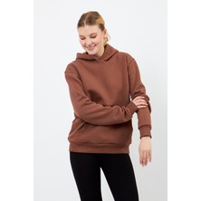 Volanlı Kahverengi Hoodie