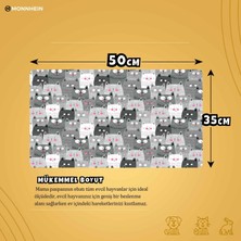 Monnhein Mama ve Su Evcil Hayvan Beslenme Matı, Kolay Temizlenen Emici Su Geçirmez Kumaş, Küçük Orta Boy ve Büyük Kedi ve Köpekler Için Dayanıklı Köpek Kedi Paspas (50X35, Gri Kediler)