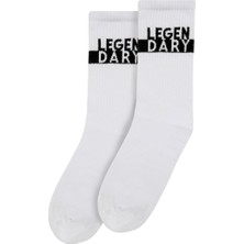 Unisex Vegan Beyaz Çorap - Legendary Tasarım