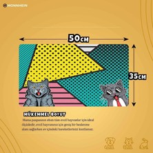 Monnhein Mama ve Su Evcil Hayvan Beslenme Matı, Kolay Temizlenen Emici Su Geçirmez Kumaş, Küçük Orta Boy ve Büyük Kedi ve Köpekler Için Dayanıklı Köpek Kedi Paspas (50X35, Popart)