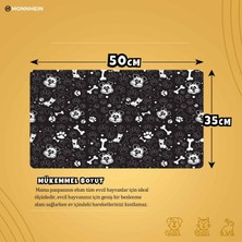 Monnhein Mama ve Su Evcil Hayvan Beslenme Matı, Kolay Temizlenen Emici Su Geçirmez Kumaş, Küçük Orta Boy ve Büyük Kedi ve Köpekler Için Dayanıklı Köpek Kedi Paspas (50X35, Siyah Köpek Mat)