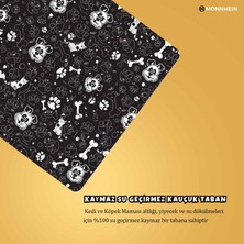Monnhein Mama ve Su Evcil Hayvan Beslenme Matı, Kolay Temizlenen Emici Su Geçirmez Kumaş, Küçük Orta Boy ve Büyük Kedi ve Köpekler Için Dayanıklı Köpek Kedi Paspas (50X35, Siyah Köpek Mat)