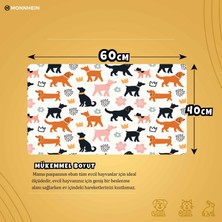 Monnhein Mama ve Su Evcil Hayvan Beslenme Matı, Kolay Temizlenen Emici Su Geçirmez Kumaş, Küçük Orta Boy ve Büyük Kedi ve Köpekler Için Dayanıklı Köpek Kedi Paspas (40X60, Beyaz Renkli Dog)