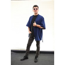 Lapiz Unisex Kısa Kimono, Lacivert Renk, Standart Beden