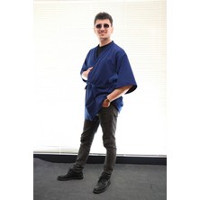 Lapiz Unisex Kısa Kimono, Lacivert Renk, Standart Beden