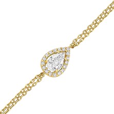 Altın Sepeti Altın Beyaz Damla Taşlı Anturaj Bileklik