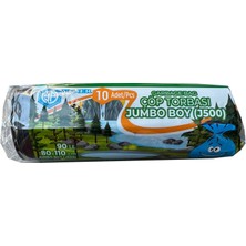 Yener Endüstriyel Jumbo Çöp Torbası Poşeti  2 Kat  Siyah  500 gr  80 x 110 cm 10 Adetlik 1 Rulo