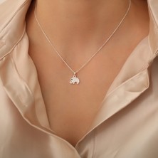 Müge Gümüş ve Takı Zirkon Taşlı Fil Gümüş Kolye