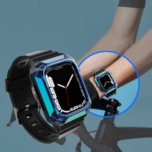 Space-M Apple Watch 44MM Akıllı Saat Kordon Krd-88 Sert Pc Kasa Koruyuculu Silikon Kordon