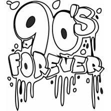 Reysa Tasarım 90's Forever Araba Sticker Siyah 16X19 cm