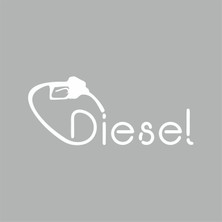 Reysa Tasarım Diesel Araba Sticker Beyaz 20X8 cm