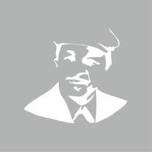 Reysa Tasarım Neşet Ertaş Araba Sticker Beyaz 17X15 cm