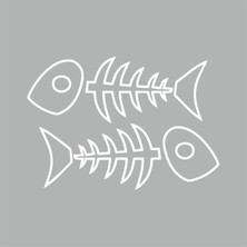 Reysa Tasarım Kılçık Araba Stickeri Beyaz 19X13 cm