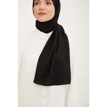 Armine Geometrik Desen Pamuksu Dokulu Jazz Şal Siyah