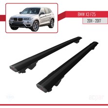 Acpar Bmw X3 (F25) 2011-2017 Arası ile Uyumlu Hook Model Anahtar Kilitli Ara Atkı Tavan Barı Siyah