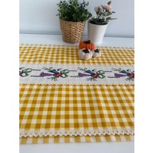 Neslihan Hobi Atölyesi Gerçek Otantik El İşlemeli Kanaviçe Runner Masa Örtüsü 45 x 120 cm