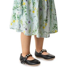 Kiko Kids Bareti Cilt İncili Günlük Cırtlı Kız Çocuk Babet Ayakkabı