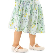 Kiko Kids Bareti Cilt İncili Günlük Cırtlı Kız Çocuk Babet Ayakkabı