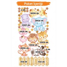 Msticker Mat Beyaz Hayvanları Tanıyorum Çocuk Odası Eğitici Sticker Seti Suya Dayanıklı PVC