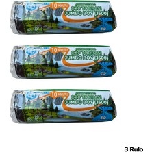 Yener Endüstriyel Jumbo Çöp Torbası Poşeti  2 Kat  Siyah  500 gr  80 x 110 cm 10 Adetlik 3 Rulo