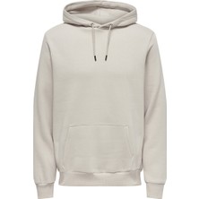 Only & Sons Kapüşon Yaka Krem Erkek Sweatshirt Onsceres Hoodıe Sweat Noos