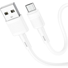 Hoco Mikro USB Kablo 2.4A Hızlı Şarj Kablosu Premium Kalite Beyaz