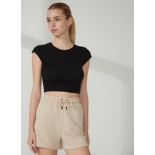 Discovery Expedition Standart Bej Kadın Sweat Şort W-MIL