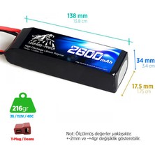 Leopard Power 2600 Mah 11.1V 3s 25C Lityum Polimer Lipo Batarya Pil T Plug