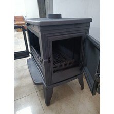 Flame Stove FS-041YK Retro Tek Camlı Şömine Yan Kapaklı Döküm Soba