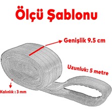 Badem10 Sapan Polyester Spanzet 4 Ton 5 Metre Gri Sağlam Yük Kaldırma Taşıma İndirme Halat