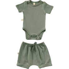 Tiny Lamb Elation Gourd Şortlu Bodysuit Takım - 2 Parça | Yazlık Bebek Kıyafeti Şort ve Kısa Kollu Bodysuit