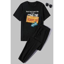 Only Trendwear Hurry Up Baskılı  Eşofman Takımı