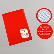 Çınar A4 60 Yaprak  Colormaxi Spiralli Defter Plastik Kapak Kareli 1 Adet