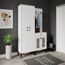 Venatto Paris White Hasırlı Portmanto