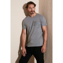 Buratti % 100 Pamuklu Slim Fit Bisiklet Yaka Cepli T Shirt Erkek T Shirt 5902000