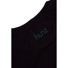 hunz yüz Desenli Nakışlı %100 Pamuk Unisex Bisiklet Yaka Kısa Kollu Tişört