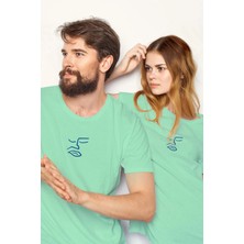 Hunz yüz Desenli Nakışlı %100 Pamuk Unisex Bisiklet Yaka Kısa Kollu Tişört