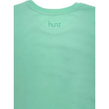 Hunz yüz Desenli Nakışlı %100 Pamuk Unisex Bisiklet Yaka Kısa Kollu Tişört