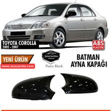 ŞüsCarOto Aksesuar Toyota Corolla E120 2002-2006 Sinyalsiz Uyumlu Batman Yarasa Ayna Kapağı Piano Black Abs Plastik