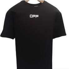 Off-White Bisiklet Yaka Sırt Baskılı T-Shirt